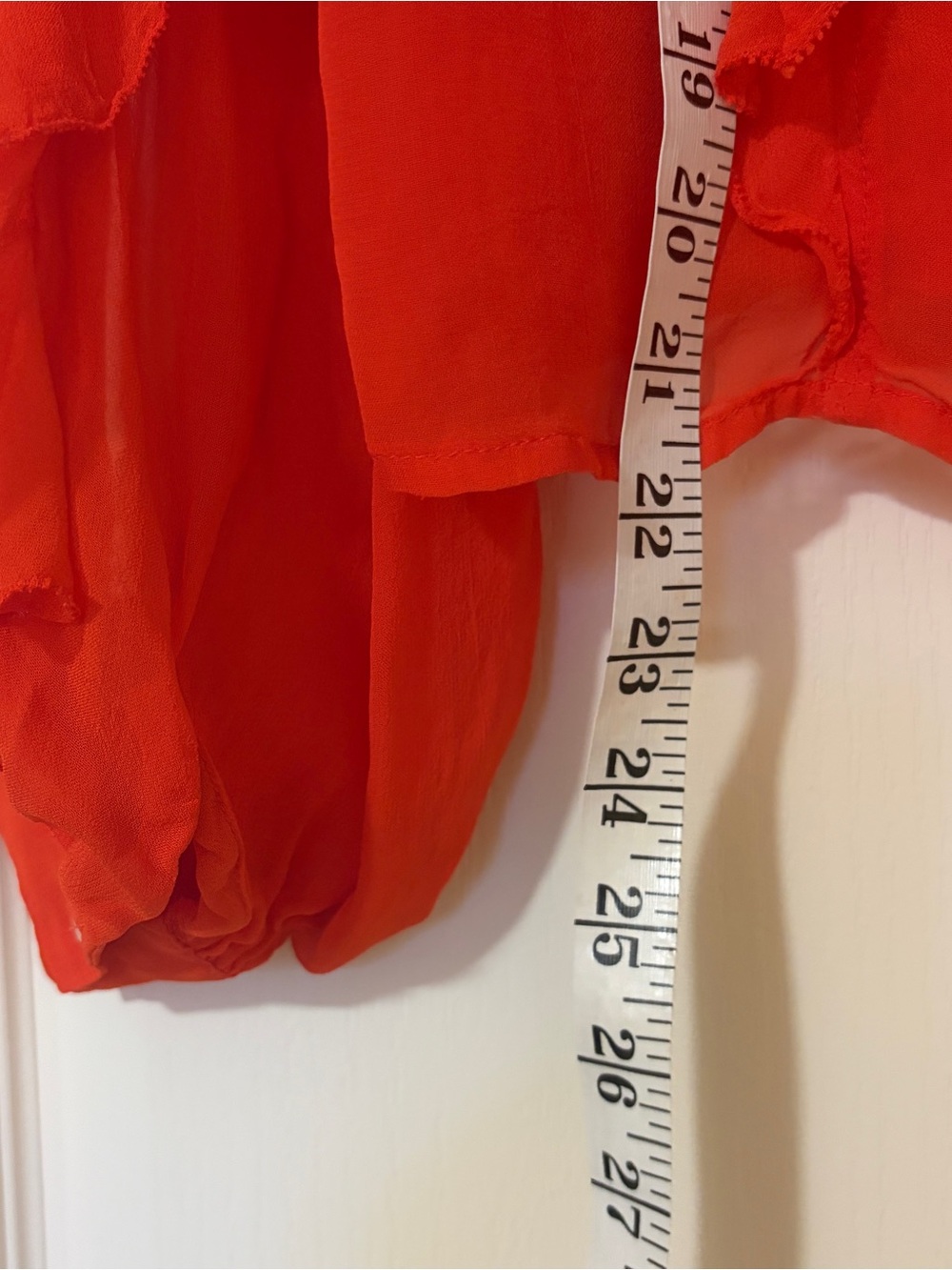 Maeve Red Ruffle Button-Front Blouse - Picture 8 of 10